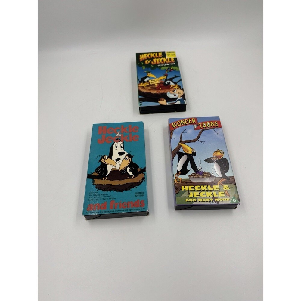 Set of 3 Heckle & Jeckle VHS Tapes Vintage Cartoons
